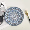 Tallrikar europeisk romantisk stil keramisk platta bohemisk blå påfågel serie middag maträtter för presentation servis uppsättning bordsartiklar