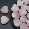 Other 12Pcs Natural Healing Crystal Rose Quartz Heart Love Worry Stones Set Bulk Polished Pocket Palm Thumb Gemstones Chakra Balan170G