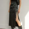 Skirts Women Summer Jacquard Weave Bodycon Long Skirt Side Slit Midi Solid Color Casual Sexy Style Low Waist Daily Outfit