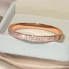 Bracelet élégant classique cristal manchette bracelets pour femme couleur or simple ouverture féminine bracelets bijoux de mariage accessoires 231218