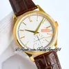 TWF Calatrava 6119R A324 Orologio automatico da uomo 39 mm Lunetta scanalata in acciaio Quadrante bianco Indicatori a bastone Cassa in oro giallo Cinturino in pelle Super Edition trustytime001Orologi