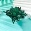 Bagues de cluster Bohême Vert Tissu Zircon Lotus Fleurs Métal Exagérer Bague Belle Summer Beach Vacances Bijoux Huanzhi 2023 INS