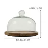 Plates Round Decorative Tray Cake Pan Hood Glass Cover Display For Storage Stand With Covers