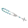 Bracelets de charme Creative Pierre Naturelle Alliage Croix Perle Bracelet Volcan Turquoise Bijoux