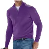 Herrens termiska underkläder 2024 Autumn Winter Men's Polot-shirt Varm långärmad V-Neck fleece dragkedja Men's Casual Top Men Clothing Thermal Tops S-5XL 231218