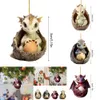 New Christmas Toy Supplies 1pc Dragon Baby Egg Ornament Christmas Tree Charm Cute Cartoon Car Pendant Bag Keychain Decoration Acrylic Xmas Hanging Pendant