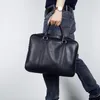 Briefcases LANSPACE Men's Leather Briefcase Brand High Quality Cow Business Handbag Top Laptop Bag