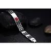 Vinterly Männer Alarm ID Armband Modeschmuck Hohe Qualität Rock Punk Schwarz Silikon Edelstahl Armreifen Für Link Chain321r