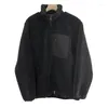 Herenjassen Damesjas Fleece Winter Stand en Herfst Japans Halsjack Paar Rits Los Warm Lamswol Effen Col