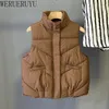 Damenwesten Schwarz Elegante Baumwollweste Weste Frau Kleidung Herbst Winter Koreanische Mode Ärmellose Strickjacke Jacken für Frauen 2023 231218