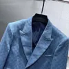 Heren Pakken Blazers Westerse kledingontwerper Men Klassieke letter Afdrukken Blauwe serie Blazer Autumn Luxury Out -wear Coat