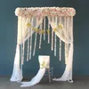 Förslagsdekoration Artificial White Flower Arch Rose Heart Shaped Stand Wedding Heart Backdrop 124