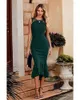 Party Dresses Women's Super Elegant Midi Bodycon Prom Dress Sleeveless Backless Ruffle Hem Mermaid Formal Cocktail Wedding Guest