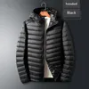 Parkas de plumón para hombre Chaqueta delgada de invierno para hombre Moda Cálida Plegable Impermeable A prueba de viento Ropa de abrigo transpirable Tamaño grande Chaqueta con capucha para hombre 231218