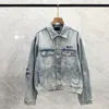 men's fashion trend denim jacket Motorcycle worn and washed coat jacket winter high quality man luxury denim jacket