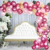 Party Decoration 120pcs Metal Balloon Arch Bridge Rubber Chain Point Knotter Set Pink Gold Series