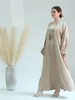 Abbigliamento etnico set musulmano elegante Abaya abito nero africano con bottoni Dubai lungo donna abito da sera caftano caftano da sposa marocchino