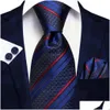 Cravates Cravates Cravates Hitie Bleu Marine Solide Paisley Cravate De Mariage En Soie Pour Hommes Hanky Cufflink Mens Cravate Ensemble Business Party Design Drop Dhtgy