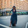 Robes mode niveau Tulle jupe pour femmes noir irrégulier salut bas Maxi jupes Style Hippie gothique adulte Tulle Tutu Faldas Saia