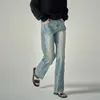 Kvinnors jeans ioo varumärke FP 2023 vår- och sommar retro stilbyxor med hög midja rak avslappnad