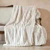 Blankets Fleece Throw Blanket 300GSM Extra Soft Lightweight With Strip Plush Fuzzy Cozy And Throws For Couch