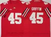 Custom NCAA Ohio State Buckeyes College Football Jersey 97 Joey Bosa 45 Archie Griffin 47 AJ Hawk عالية الجودة مخيطًا باللونين الأسود الرمادي