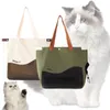 Porta-cachorro Pet Cat Canvas Bolsa de transporte de ombro Versátil bolsa de mão 13x6x14,6 polegadas
