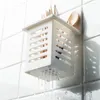 Rangement de cuisine blanc grande capacité, Portable pour dentifrice cuillère fourchette égouttoir baguettes baril porte-brosse à dents salle de bains