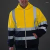 Men's Jackets Night Run Reflective Strip Hoodie Stripe