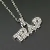 Mode-Letters TRAP hanger kettingen voor mannen kristal Hoofdstad luxe ketting RVS Cubaanse kettingen sieraden 2 kleuren goud3291