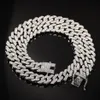 Ny färg 12mm 2 linjer kubanska länkkedjor halsband mode hiphop smycken strass isär ut halsband för män q1129307u