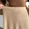 Jupes WTEMPO mode solide coréen tricoté jupes femmes automne hiver décontracté élastique taille haute longue a-ligne pull jupes 231218
