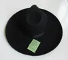 Berets Męskie wełniane fedorowe czapkę szeroką grzbiet ponadwymiarowy 12cm moda czarna wełna Fedora Cap Equestrian B-8127