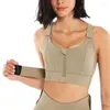 Completo da yoga Donna Reggiseno sportivo Collant Crop Top Gilet Cerniera frontale Taglie forti Cinghia regolabile Abbigliamento sportivo antiurto Palestra Fitness Atletico