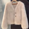 Manteau de fourrure pour femme, pull, cardigan court en peluche de vison, veste écologique, tempérament épais, chaleur de rue, petit style parfumé