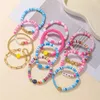 ストランド13pcs/set bohemia heart star stackableブレスレットソフトクレイ陶器層レイヤー