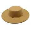 Berets Classic 10CM Wide Brim Fedora Hat Vintage French Style Felt Hats Hepburn Wind Elegant Wedding Dress Caps