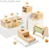 Tri Nesting Stacking Toys Montessori Wooden Toy Drawer Coin Box Aides pédagogiques Développement intellectuel Éducation précoce Sensorielle Q231218