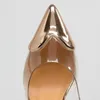 Klänningskor Champagne Heart Pointy Toe Clear PVC Pumps Transparent Metallic Leather Patchwork Stiletto Heel 12cm 10cm 8cm