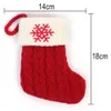 Nouvelles fournitures de jouets de Noël Chaussettes de Noël à tricoter Flocon de neige Lettre Bas Décoration de Noël pour la maison Bas pour la maison Ornement d'arbre de Noël Sac de bonbons