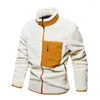 Jaquetas masculinas inverno homens casacos de lã de cordeiro homens engrossar quente à prova de frio streetwear casual lã ao ar livre camisola zip up stand jaqueta