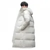 Men's Down Parkas down jacket long and thick couple white duck down winter warm skirt over the knee long fashion coat 231218