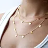 Pendant Necklaces Long Necklace Sweater Disc Around Gold Silver Color Plated Metal Chain