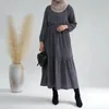 Vêtements ethniques Automne Coton Abaya Robes longues musulmanes pour femmes Vêtements d'hiver Dubaï Turquie Hijab Robe Ramadan Eid Modeste Islam Tenue
