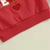 Felpe con cappuccio Felpe Bambino Neonate San Valentino Manica lunga Girocollo Lettera Cuore Ricamo Pullover Top Abbigliamento 231218