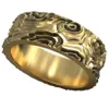 Klusterringar 9g vind östasiatiska traditionella prydnad bröllopband guld 925 solid sterling silver