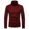 Męskie bluzy bluzy moda swobodne szczupłe dopasowanie podstawowy golf -golf dzianin Sweater wysoki kołnierzyk pullover męski podwójny jesienne zimowe topy 231218