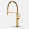 Kitchen Faucets Luxury Faucet Gold Brass for Sink Rotatable Drop Down Spring and Cold Water Mixers Tap Accessories 231218