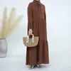 Ethnic Clothing Autumn Cotton Abaya Muslim Long Dresses For Women Winter Clothes Dubai Turkey Hijab Dress Ramadan Eid Modest Islam Outfit