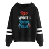 Men's Hoodies Red White And Royal Blue History Huh Hoodie Pocketless Parallel Bars Sleeve Women Men Sweatshirt 2023 Fashion Clothes